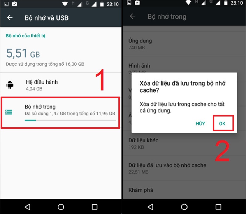 x&oacute;a bộ nhớ
